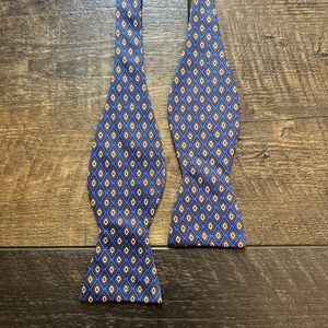 Brooks Brothers 346 Bow Tie Mens Blue/Brown/Pink Silk‎ Adjustable